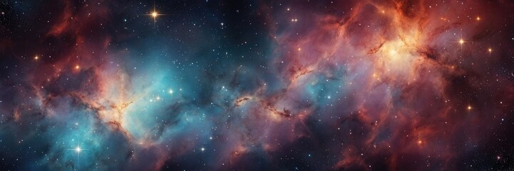 Fototapeta premium Colorful nebula and stars Space abstract background