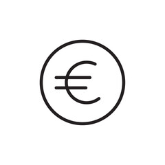 Euro icon Flat line illustration