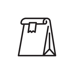 food bag icon Flat line illustration
