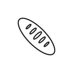 French baguette icon Flat line illustration