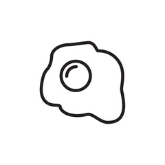 Fried egg icon Flat line illustration