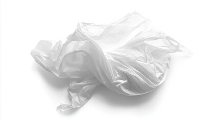 Obraz premium Crumpled plastic bag with soft shadows, isolated on white background