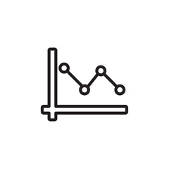 Line chart decreae icon Flat line illustration