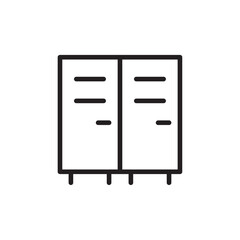 Locker icon Flat line illustration