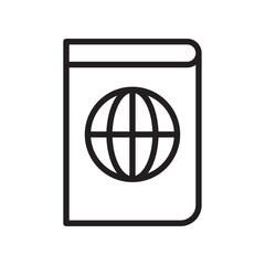 Passport icon Flat line illustration