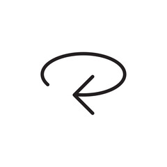 Repeat icon Flat line illustration