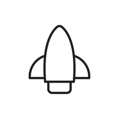 Rocket icon Flat line illustration