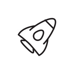 Rocket icon Flat line illustration