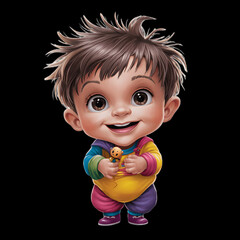 A smiling young girl with blonde hair joyfully plays with her doll, capturing the essence of childhood innocence and fun