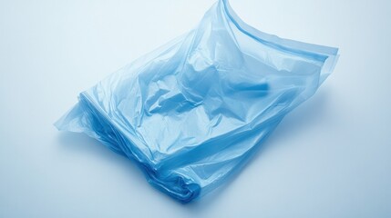 Obraz premium Folded plastic bag with neat edges, lying flat, isolated on white background