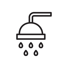 Shower icon Flat line illustration