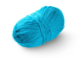Wool yarn isolated on white.