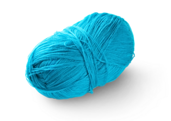 Wool yarn isolated on white.