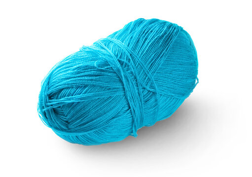 Wool yarn isolated on white.