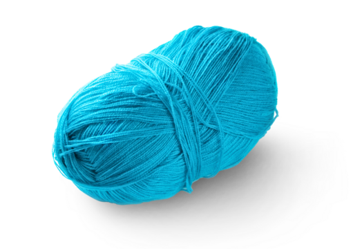 Wool yarn isolated on white.