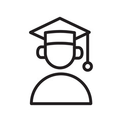 Student icon Flat line illustration