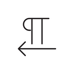 Text paragraph left icon Flat line illustration
