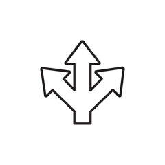 Three ways icon Flat line illustration