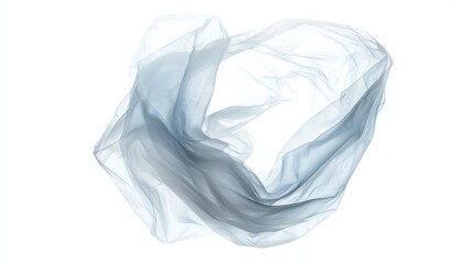 Naklejka premium Open plastic bag with slight wrinkles, showcasing the thin material, isolated on white background