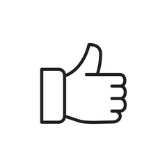 Thumbs up icon Flat line illustration