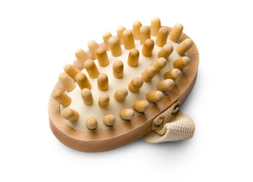 Wooden comb isolated on white