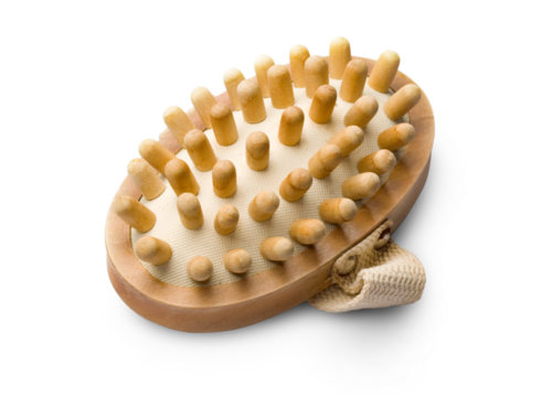 Wooden comb isolated on white