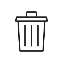 Trash icon Flat line illustration