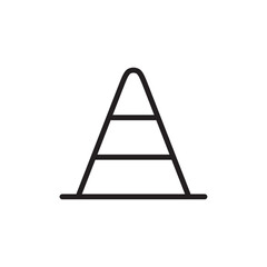 Traffic cone icon Flat line illustration