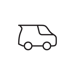 Van icon Flat line illustration