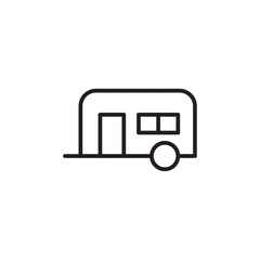 Vehicle trailer icon Flat line illustration