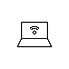 Wifi connected icon Flat line illustration