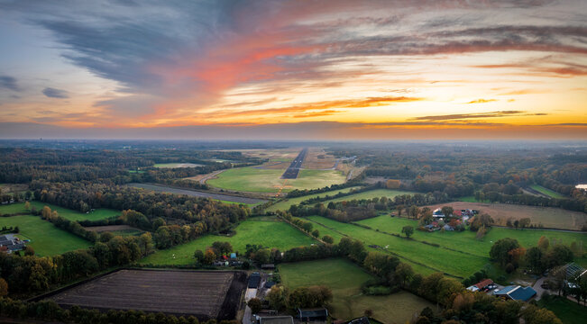 airstrip at dusk