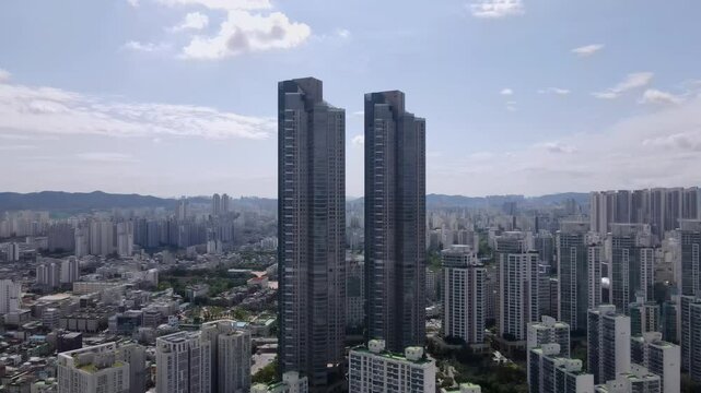 industrial complex in Bucheon City that was taken with an aerial shot