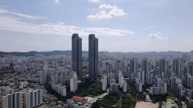 industrial complex in Bucheon City that was taken with an aerial shot