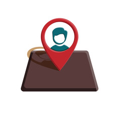 location icon. Location pin with avatar. flat design style. Travel, navigation, destination, delivery, target pictograms. Road map sign. vector template design