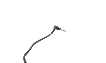 3.5 jack plug from headphones on an isolated background.