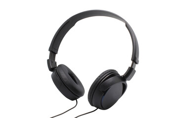 Large music audio headphones on isolated background.