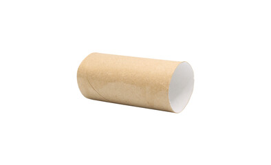 Empty toilet paper roll isolated background.