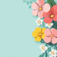 Fototapeta premium A colorful flower arrangement with a blue background