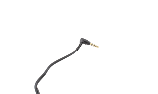 3.5 jack plug from headphones on an isolated background.