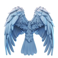 Obraz premium 3D wings right and left art style isolated white background, graphic element resource design.