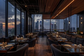 Rooftop Restaurant with a City View