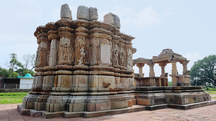 Half-ruined temple of Lord Shiva in the campus of Navlakha Temple, Sejakpur, Surendranagar, Gujarat, India.