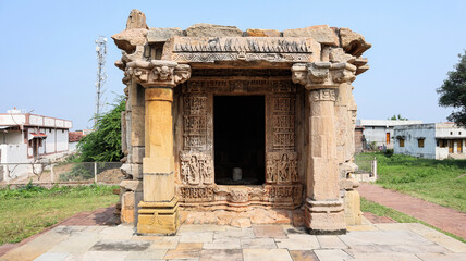 Half-ruined temple of Lord Shiva in the campus of Navlakha Temple, Sejakpur, Surendranagar, Gujarat, India.