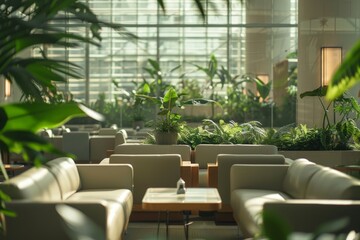 Modern Interior Design with Greenery and Couches