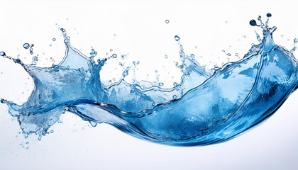 Obraz premium Blue water splash isolated on white background. For poster or banner.