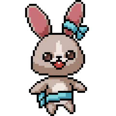 pixel art of bunny stuffed animal