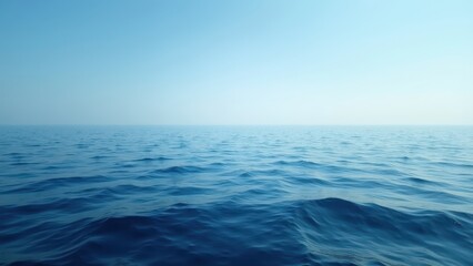 Fototapeta premium Endless Ocean Horizon: Serene Blue Waters for Tranquil Inspirations