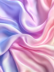 Obraz premium Delicate long flowing silk in a smooth rainbow gradient, softly illuminated to create an ethereal ambiance.