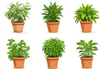 Fototapeta premium Potted houseplants with broad green leaves symbolizing indoor plant care green living and vibrant home decor trends focused on natural elements